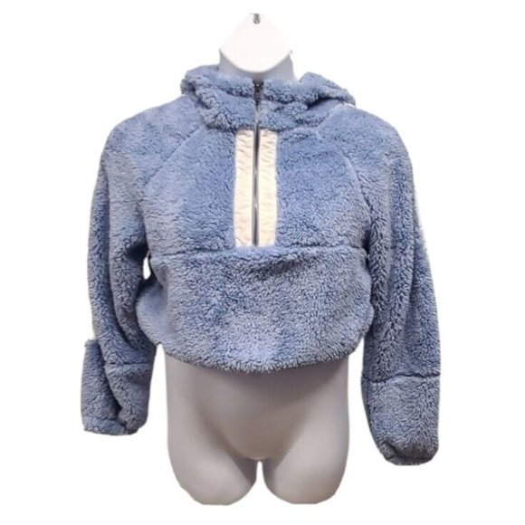 BP. Plush Fleece Hoodie Womens Medium Cropped Quarter Zip Pullover - Picture 2 of 7